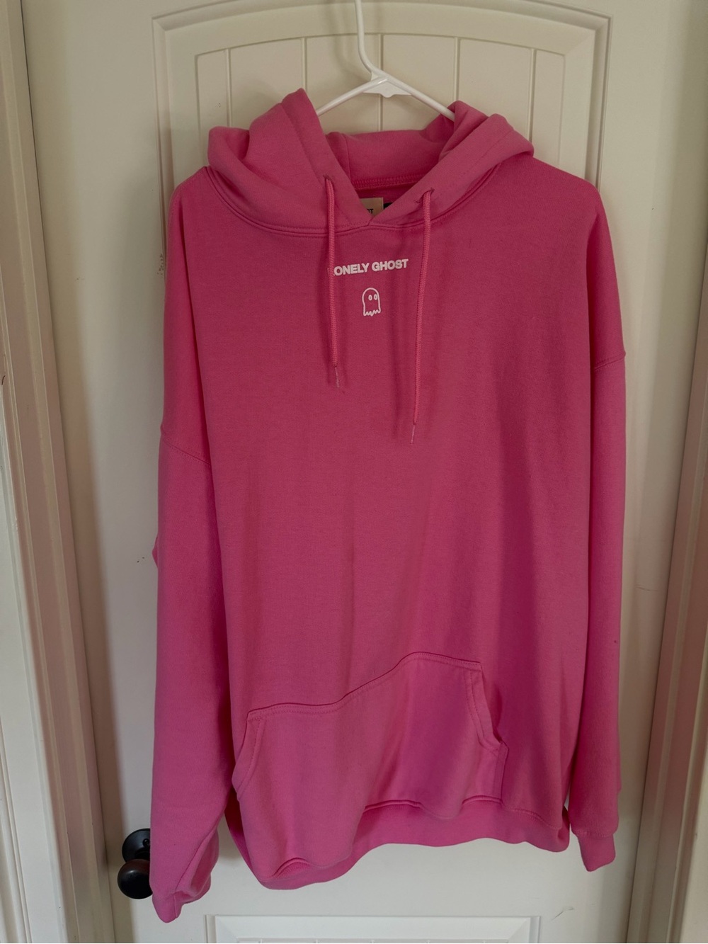 LONELY GHOST Hot Pink Hoodie with Mini Ghost Logo